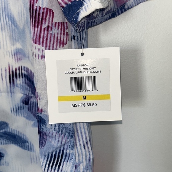 ELLEN Tracy White Floral Tunic, Medium - Picture 6 of 11